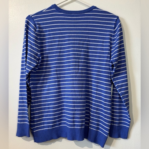 🎉4/30$🎉 Jones New York Blue Striped Cardigan - L - Picture 4 of 4